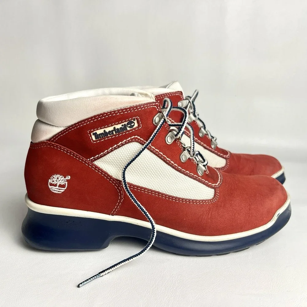 VTG Timberlands Red Suede Euro Women's Lady Field BT Hiking Boots Size 8.5 | 39‎